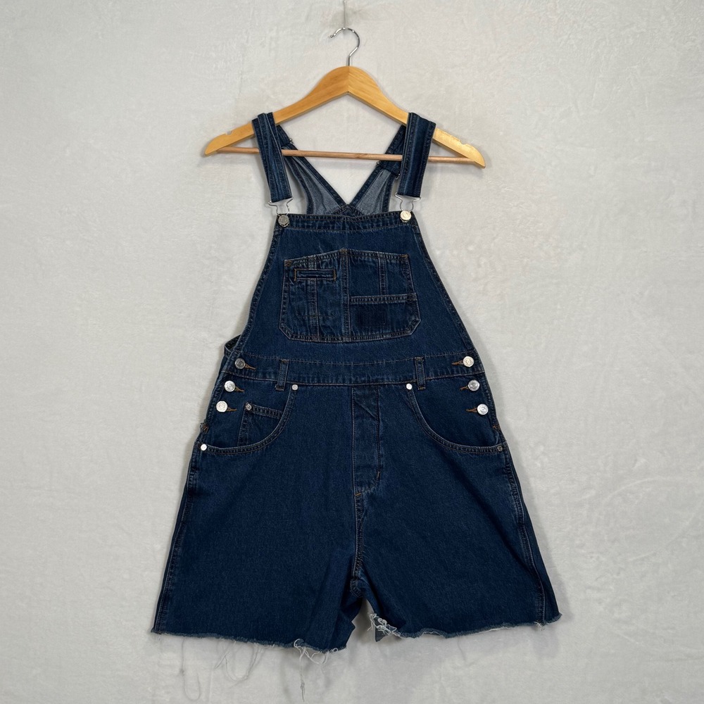 Lana Roux Blue Denim Shortalls Size L